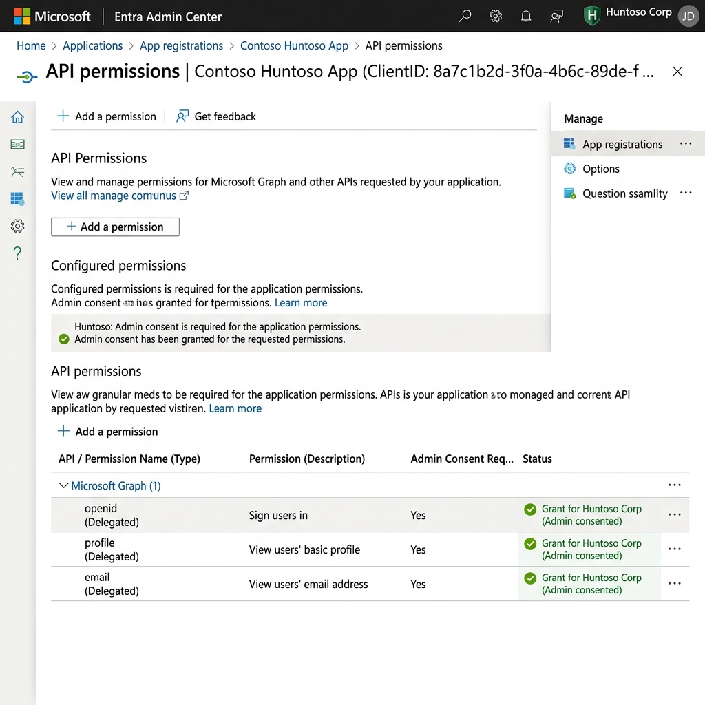 API Permissions Configuration
