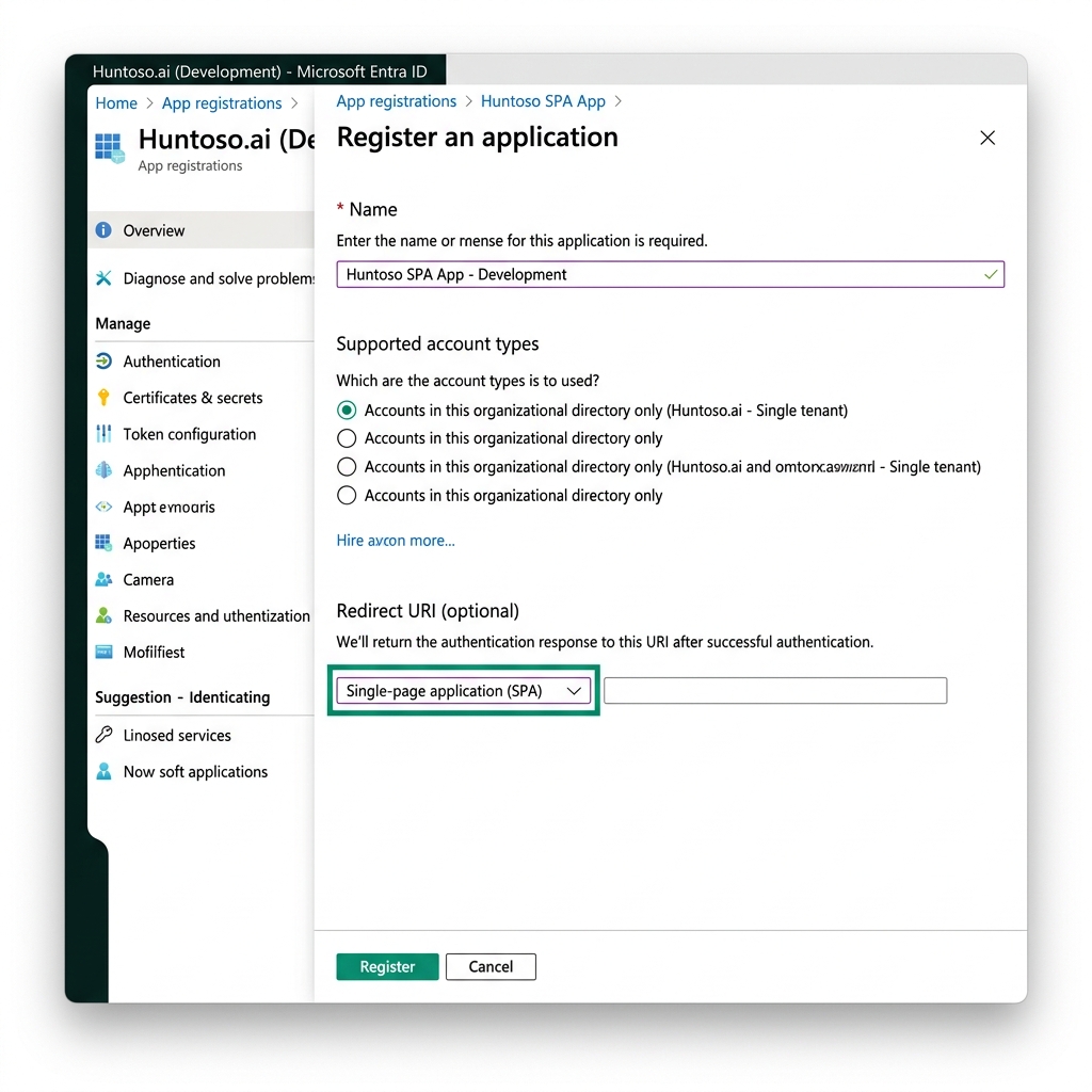 Azure App Registration Interface